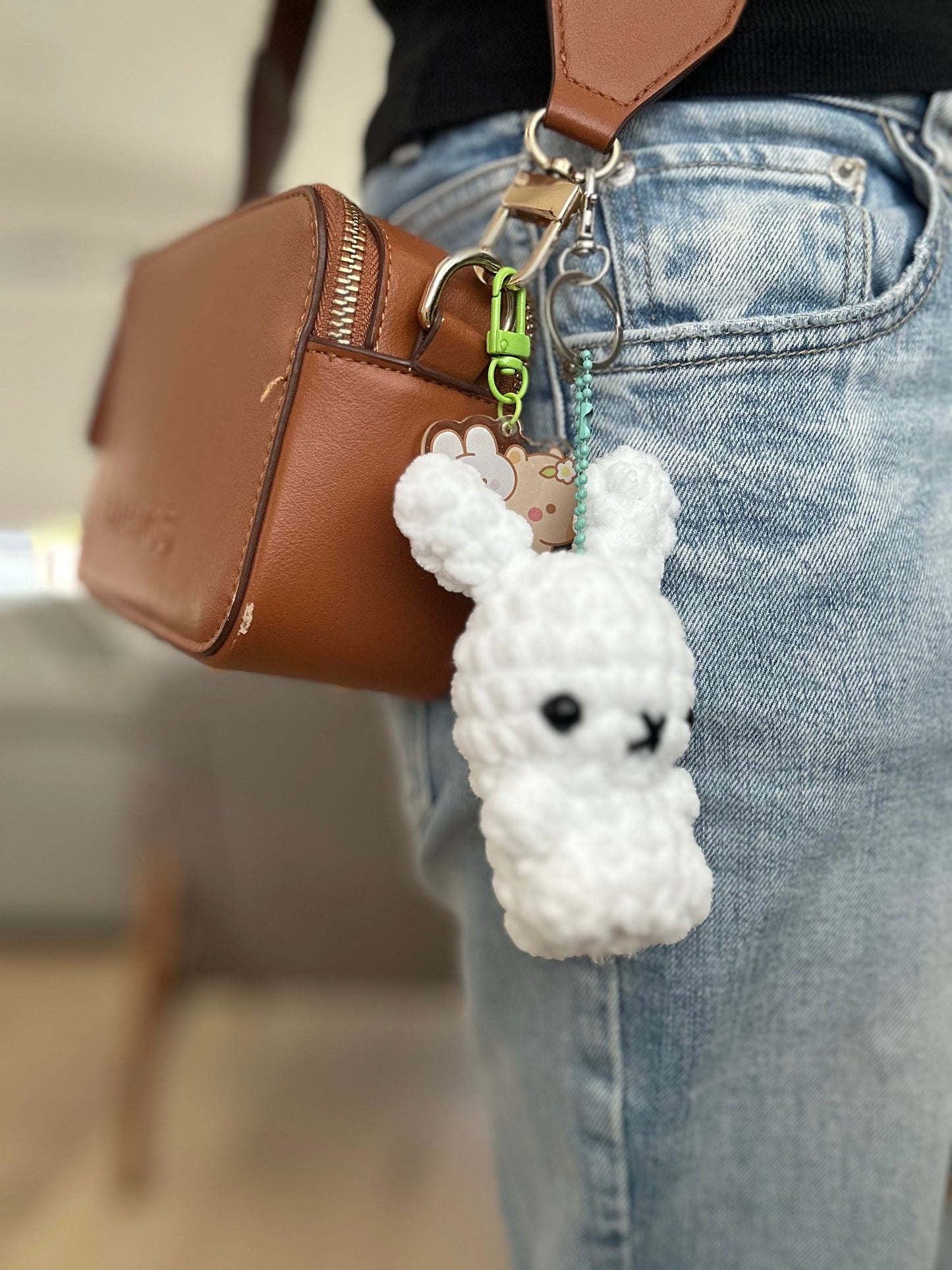 White Miffy Bunny Keychain