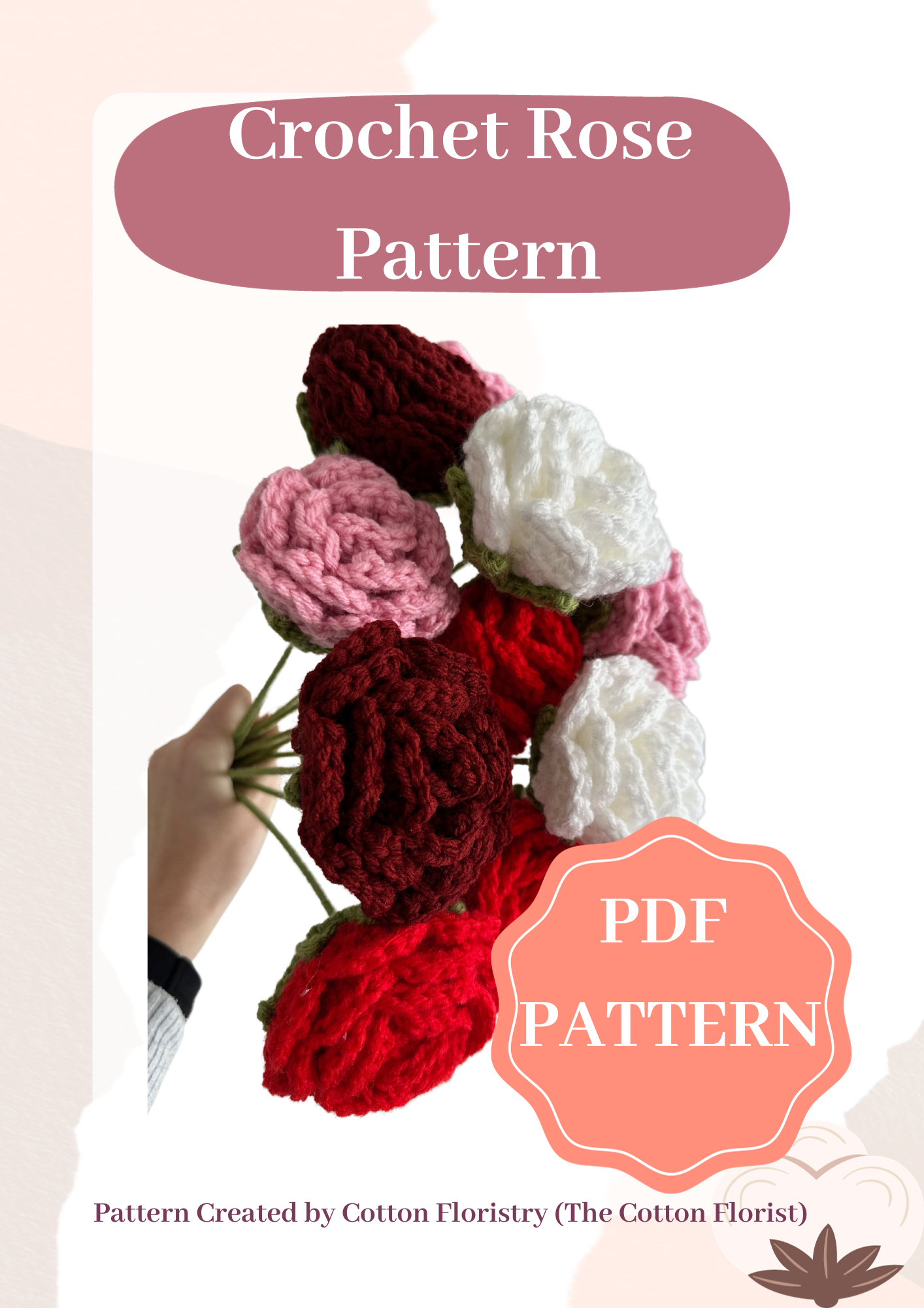Crochet Rose Flower Pattern