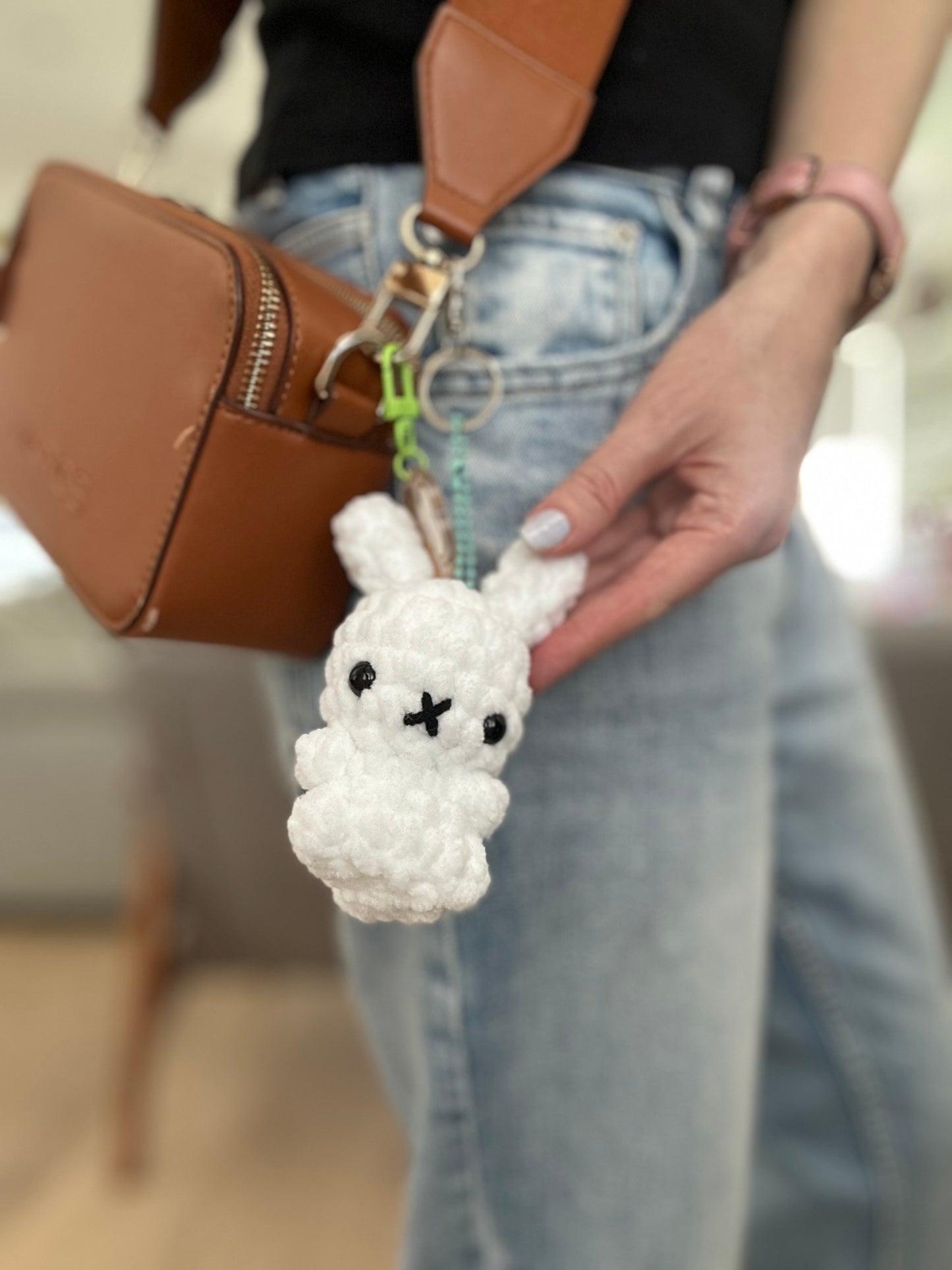 White Miffy Bunny Keychain